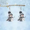 Nuevos aretes planos de acrílico con muñeco de nieve transfronterizos mi colgantes adornos un par estándar