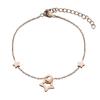 Pulsera Popular Transfronteriza de Diamantes Reales para Mujer, Pulsera de Estrella de Alta Gama, Moderna y Versátil, Pulsera de Acero Inoxidable que No se Desvanece al por Mayor