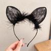 Bonito lace gato headband orelha fêmea Net headband vermelho sexy orelha de coelho cos maquiagem acessórios de cabelo geração de cabelo