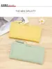 Nueva Cartera Larga para Mujer Estilo Coreano Moda Bolso de Mano Versátil, Color Sólido, Cartera Multifuncional con Ranuras para Tarjetas