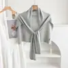 Chal de Aire Acondicionado de Alta Calidad Primavera/Verano 2026 para Mujer, Protector de Cuello Versátil en Forma de T de Color Sólido, Bufanda de Punto para Exteriores