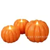 Velas de colores con forma de calabaza para Halloween transfronterizas, velas decorativas de resina de otoño para el hogar, adornos de linterna de calabaza simulada