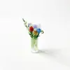 Mini Buquê de Tulipas de Vidro Artesanal com Flores Artificiais Frescas e Perenes para Decoração em um Vaso