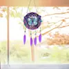 5D5D1pc pintura de diamantes con patrón de mariposa, colgante de pluma DIY, campanilla de viento, set de pintura de diamantes acrílica de doble cara