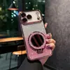 Adecuado para Funda de Teléfono Móvil Iphone18Promax, Airbag Anticaída, Espejo Brillante, Soporte Magnético, Funda Suave Apple 17 16