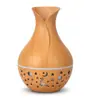 Vaso de Madeira com Textura Umidificador USB Plug-in Direto Luz Colorida de Ambiente Pulverizador Textura de Madeira Rachada Umidificador Portátil