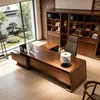 Nuevo Escritorio Grande de Madera Maciza para Presidente Chino Madera de Nogal Negro Escritorio de Oficina Oficina del Presidente Escritorio Moderno Simple para Jefe