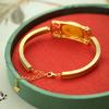 Pulsera de cera de abeja chapada en oro de plata esterlina S925 simple abierta moda retro filiforme hermosa atmósfera temperamento