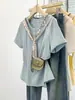 Moda Verão 2026 Nova Roupa Feminina Plus Size, Blusa Camiseta Oversized Elegante que Reduz a Idade com Manga Curta para Mulheres A11431
