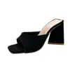Sandalias de cabeza cuadrada tamaño grande para mujer 2023 Nuevos tacones altos para mujer comercio exterior europeo y americano tacón de bloque tacón grueso zapatos de mujer al por mayor