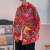 Camisa Floral del Noreste, Camisa de Manga Larga con Flores de Peonía para Primavera y Otoño, Chaqueta de Estilo Étnico, Camisa Floral de Boda del Noreste
