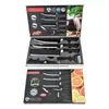 Cuchillo Ondulado Antiadherente Cuchillo Ondulado Negro 238A Juego de Cuchillos Ondulados Negros de Seis Piezas
