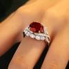 Anillo de Plata S925 Yuntong Jewelry Rubí Cultivado Artificialmente 5 Quilates Joyería Premium Zafiro Azul Real
