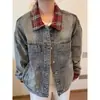 Camisa de Manga Larga a Cuadros con Parches de Bloques de Color Estilo Americano High Street con Bolsillo Camisa Chaqueta de Marca Holgada de Moda para Primavera y Otoño Unisex