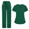 Dropshipping Transfronterizo de Uniformes de Trabajo para Doctores y Enfermeras, Batas Quirúrgicas para Mujer, Pantalones Rectos para Quirófano, Conjuntos de Color Sólido