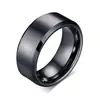 Anillo de acero de titanio mate biselado doble de 4 mm 6 mm 8 mm, temperamento todo partido, anillo simple liso popular europeo y americano, anillo de pareja