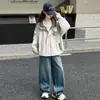 Chaqueta con capucha para niña 2026 nuevo estilo coreano moderna holgada a cuadros con bloques de color top casual para niños mayores