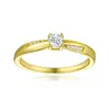 Anillo de plata con baño de oro de 18k, circón dorado, para mujer, lujo ligero, alta gama, anillo de boda de plata de ley, anillos