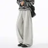 Comercio Exterior Transfronterizo Retro Americano Pantalones Casuales de Pierna Ancha con Pliegues Pesados y Caída Marca de Moda para Hombre Pantalones Rectos Sueltos Versátiles