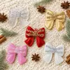 Nuevo colgante de lazo navideño de lentejuelas de Amazon Decoración DIY para árbol de Navidad Lazo de plástico electrochapado