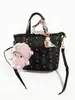 Bolsa de Hombro Versátil de Moda de Verano 2026 para Mujer con Colgante Lindo, Bolso de Mano con Patrón de Diamantes, Bolso Cruzado de Moda