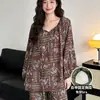 Nuevo Conjunto de Pijama de Pulóver de Algodón y Seda 2026 para Mujer, Traje Casual para Aire Acondicionado, Delgado con Almohadillas en el Pecho, Se Puede Usar Afuera como Ropa de Casa