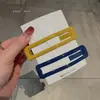 Presilha de Cabelo Retangular Grande Brilhante em Formato de Gota Dongdaemun Coreano para Nuca e Lados