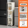 Gabinete Sandwich para Baño de Gran Capacidad Estrecho Gabinete de Almacenamiento para Sandwiches Multifuncional Plegable a Prueba de Polvo Gabinete de Almacenamiento para Sandwiches con Ruedas