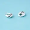 Plata de Ley S925 Retro Nuevo Chinoiserie Bendición Colgante de Plata en Forma de Lingote Colgante con Cierre de Seguridad Accesorios para Pulsera de Cuerda Manual DIY