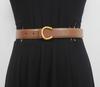 Cinturón nuevo para mujer, decorativo, para traje, de moda, combinable con todo, para vestido, suéter, abrigo, accesorios, cinturón de cuero con hebilla C pequeña