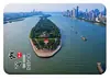 Ímãs de geladeira de vidro para fotos da cidade de Changsha, vários designs incluindo ímãs retangulares de vidro da estátua da Ilha Laranja, decoração estética