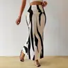 Vestido con Estampado de Cebra Estilo Europeo y Americano de Amazon Falda de Moda Ajustada de Cintura Alta Falda de Cola de Pez que Cubre la Cadera para Mujer
