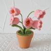 Lirio del Valle en Maceta Tejido a Mano Producto Terminado Decoración de Oficina Decoración de Planta Verde Regalo de San Valentín Flores Artificiales