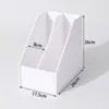 Estantería de escritorio estante de almacenamiento simple para dormitorio y oficina, almacenamiento fijo para escuela, estante de almacenamiento de soporte para libros blanco puro minimalista