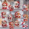 Nuevos Adornos Navideños de Madera Transfronterizos, Decoraciones Navideñas Hechas a Mano de Papá Noel Animales Árbol