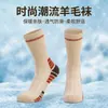 Calcetines deportivos de lana Merino transfronterizos, calcetines para senderismo y escalada, planta de rizo engrosada, calcetines de running cálidos y transpirables de media pantorrilla