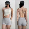 Alça de Ombro Fina Irregular Esportivo Feminino Corrida Ombro Inclinado Roupa Íntima Sutiã Fitness Top Sexy Roupa de Yoga Colete 1646
