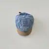 Gorra de Bebé Coreana Qiunan Primavera y Otoño Letra Bordada Gorra de Béisbol de Mezclilla Gorra con Visera Solar para Bebé
