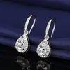 Pendientes de gota de agua de alta gama de estilo europeo y americano, pendientes de circonita para mujer, vestido ligero de lujo con borlas y joyería Tremella en forma de pera.