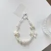 Chica Coreana Colorido Chapado Eléctrico Lazo Portátil Ins Funda para Teléfono Móvil Cadena Colgante Accesorios Llavero Cadena de Perlas