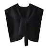 Xale de Tricô com Fio Core-Spun, Cardigan Wrap de Ombro Cor Sólida, Cachecol com Gola Falsa Amarrada 01 Xale para Sala com Ar Condicionado de Verão