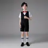 Traje de Ropa de Rendimiento para Niños de 6 a 12 Años Verano Pantalones de Anfitrión Vestido Ropa para Piano Traje de Hombre