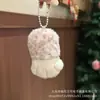 Chaveiro de pata de gato com estampa de leopardo de pelúcia para outono e inverno, pingente de bolsa de desenho animado, acessório super fofo e feminino, presente para namorada