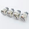 19mm con Anillo Lámpara Símbolo de Encendido Cabeza Plana Reset Interruptor Metálico 5 Pines Puede Ser Soldado/Ensamblado Cabeza Plana