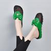 Chinelos Baotou para Mulheres 2025 Verão Sapatos de Dedo Grande Europeus e Americanos Laço Cabeça de Manga Rasteirinhas Sandálias Coloridas Exageradas Meio Chinelos