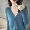Cárdigan de punto transfronterizo, cárdigan suéter talla grande para mujer, cárdigan de corte holgado, abrigo corto de otoño e invierno, abrigo de manga larga para mujer