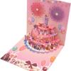 998 Tarjeta de Felicitación 3D de Cumpleaños Tarjeta de Papel Hecha a Mano con Velas Soplables, Música Resplandeciente, Regalo Simple Moderno de Alta Gama