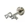Zeming Jewelry F136 Tornillos para Oreja de Titanio Brillantes Circonita Pequeños Tornillos para Cartílago de Oreja Rosca Interna Piercing de Labio Joyería de Titanio Puro