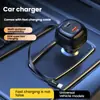 Cargador de coche para encendedor de cigarrillos de tres puertos de carga rápida de fábrica, cable retráctil, carga súper rápida PD