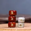 Hueso de Vaca de Material Viejo Estilo Tíbet Incrustado con Cuentas de Barril de Mil Caracteres, Juguete Cultural de Hueso Estilo Tíbet Cuentas para Manualidades, 108 Cuentas de Buda, Accesorios de Hilo de Múltiples Tesoros